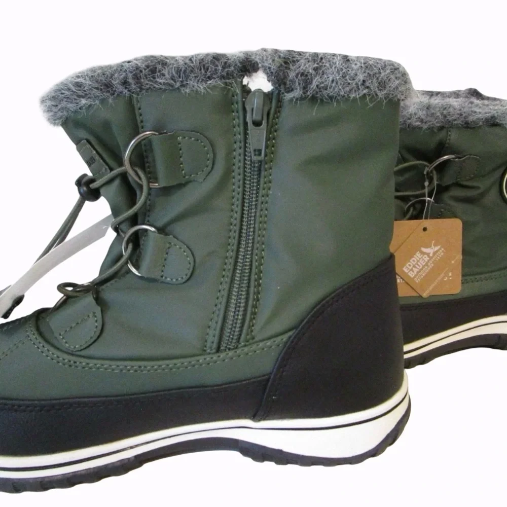Eddie Bauer McKenzie Waterproof Lace Up Ankle Boots Green/Black 6, 7, 7.5, 8